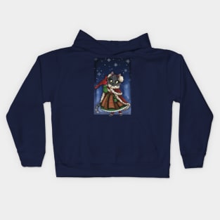 Winter Kitten and Cardinal Kids Hoodie